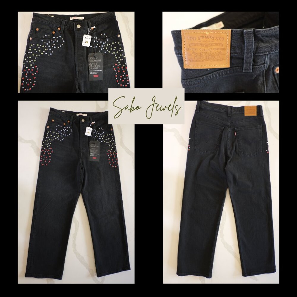 Levi’s Premium Ribcage Straight Ankle Rhinestone Jeans – Size 29 (NWT)